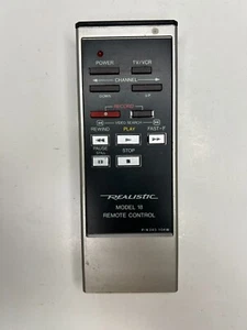 Realistic Model 18 TV VCR Remote Control, Silver - OEM for Model 18 VCR - Picture 1 of 2