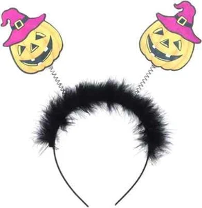 Stirnband für Halloween Party mit Kürbissen auf Federn - Zdjęcie 1 z 4