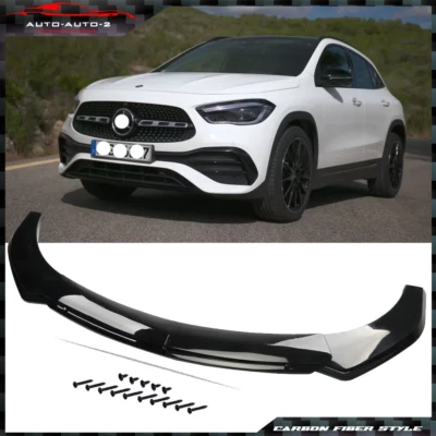 For Mercedes-Benz GLA-Class 250 Glossy Black Front Bumper Lip Spoiler+Splitter - Image 1 of 4