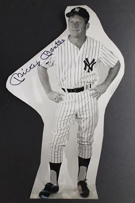 Mickey Mantle (d.1995) NY Yankees Autographed Signed B&W Cut 10" Photo JSA COA - Image 1 of 4