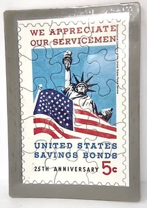 Commemorative Puzzle Series Savings Bonds Anniversary Postcard Unposted - Picture 1 of 4