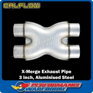 Calflow Aluminised Steel 3 Inch I.D. X Merge Exhaust Pipe, CAL-TX300-AS - Picture 1 of 4