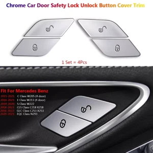 Car Door Lock Unlock Switch Cover For Mercedes Benz W205 W213 W222 C218 X253 EQC - Picture 1 of 9