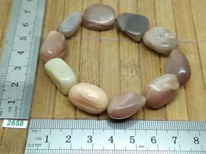 Bracelet PIERRE DE LUNE ORTHOSE perles en pierres roulées - import USA - reiki - Picture 1 of 2