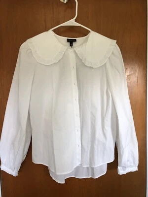 Who What Wear Women’s Button front Blouse White Size M Cotton - Image 1 of 4