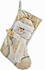 Luxury 3D Cream And Gold Sweet Snowman Stocking From We R Christmas. Gorgeous!