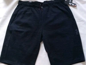 Fila Sport Men Shorts Heavy Cotton  L Large Black Hits Above The Knee Drawstring - Picture 1 of 4