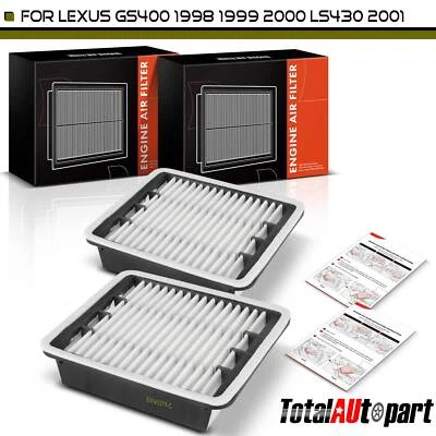2x Engine Air Filter for Lexus GS400 1998 1999 2000 LS430 2001 2002-2006 Front - Image 1 of 4
