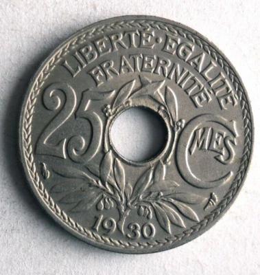 1930 FRANÇA 25 CENTAVOS - Excelente Moeda - FRETE GRÁTIS - França Bin #16 - Imagem 1 de 2