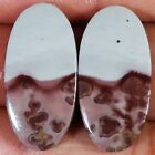 35.70 Cts Untreated PAINTAIN Jasper Pair Oval Cabochon 13x27x4 mm Gemstone S19