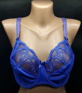 FANTASIE ALEX FLORAL LACE UNDERWIRED SIDE SUPPORT FULL CUP BRA SIZE 38DD vgc 