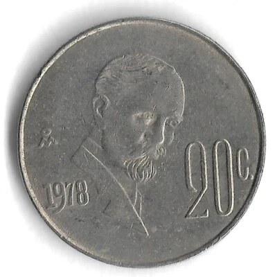 Moneda Mundial 20 Centavos México 1978 - KM# 442 Foto 1 de 2