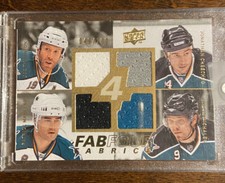 2008 08-09 UD Fab Four Fabrics Thornton/Cheechoo/Marleau/Michalek /100 Sharks