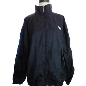 Black Fila Large Zippered Jacket Windbreaker Lightweight Training Mens L - Picture 1 of 5