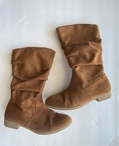 Zoe & Zac Kinder lässige Stiefel Größe 6 Medium Pepper Cognac Kunst-Wildleder Schuh hoch EUC - Bild 1 von 6