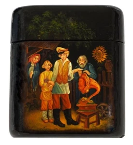 LACK PALEKH BOX/Zigarettenetui. ZERTIFIKAT. IN BOX. - Bild 1 von 3