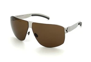 MYKITA TERRENCE Col 051 Shiny Silver / Brown Solid 66mm sunglasses - Picture 1 of 5