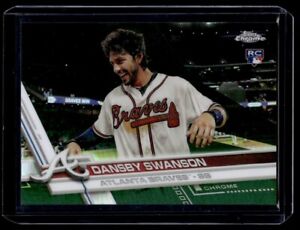 2017 Topps Chrome Green Refractor Dansby Swanson Rookie /99 #8