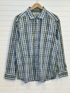 Tommy Bahama Button Up Shirt, Sz L Island Mod Fit Gray Green Plaid 100% Cotton - Picture 1 of 10