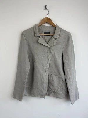 OSKA Jacket Womens Size 1 UK 10 Linen Grey Boxy Lagen Relaxed Artist Layering - Image 1 of 4