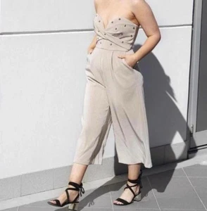 SHEIKE Ava Stud Bodice Oyster Strapless Wide Leg Jumpsuit RRP$179 Size 14AU 10US - Picture 1 of 11