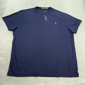 Polo Ralph Lauren T Shirt Men 2XB Navy Blue Crew Neck Short Sleeve Pony Big Tall - Picture 1 of 12