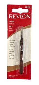 #32103 Revlon Point Tip Tweezer Stainless Steel Precision for Exact Brow Shaping - Picture 1 of 2