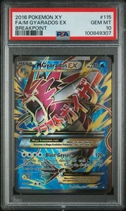 2016 Pokémon XY Breakpoint M Gyarados EX 115/122 Full Art PSA 10 GEM MINT lucido - Foto 1 di 3