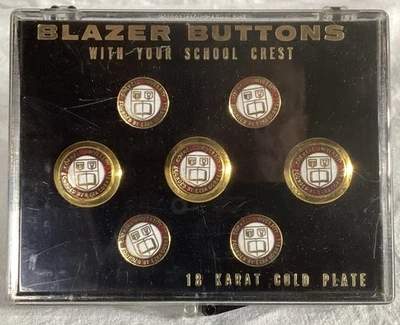 Vtg 18K Gold Plated Blazer Buttons Cornell University New in Box - Image 1 of 3