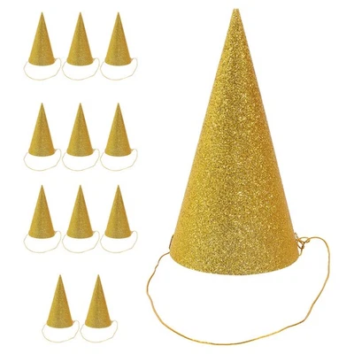  12 PCS Cone Happy Birthday Party Hats Decorations for Kids Glitter - Image 1 of 4