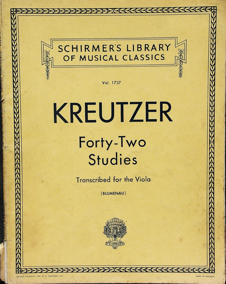 Kreutzer 42 studies for VIOLA arr. Blumenau - Image 1 of 1
