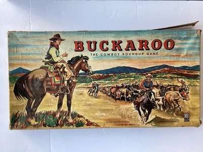 Vintage 1947 Milton Bradley Buckaroo Cowboy Roundup Board Game - Image 1 of 4