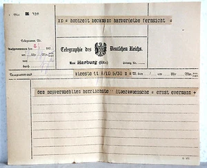 Telegrafía del Reich alemán 1920 - Amt HARBURG No.030 de Kleeste - Imagen 1 de 1
