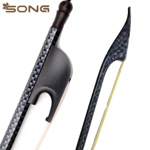 Arco de violín barroco de fibra de carbono con pelos de caballo blancos, rana de ébano tamaño completo 4/4 - Imagen 1 de 10