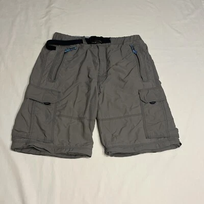 Vtg Abercrombie Nylon Belted Cargo Shorts Baggy Zip Pockets Men’s M Gray Y2k - Image 1 of 4