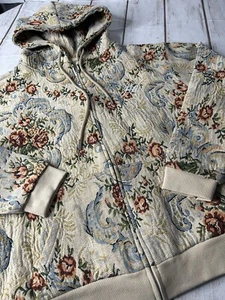 Yesterday Is Dead Bloom Granny Core Tapestry Full Zip Hoodie Oversized Small NWT - Picture 1 of 14
