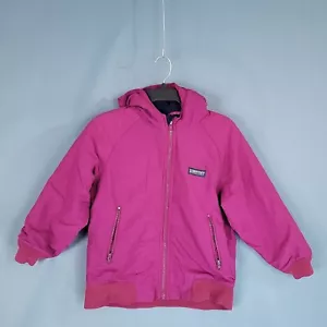 Land's End Girls Youth Hooded Squall Jacket Full Zip Fleece Lined Pink Size S - Picture 1 of 9