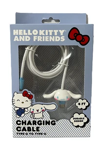Hello Kitty Sanrio Cinnamoroll 4' Charging Cable Type-C To Type-C NIB NEW - Picture 1 of 3