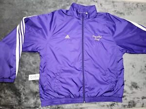 Y2k Adidas Puyallup Staff Nylon Jacket Full Zip Purple Sz 2XL