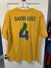 David Luiz Brazil Nike Men's Yellow Football Soccer Shirt Size XL
