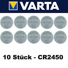 10 x Varta CR2450 3V Batterien Knopfzellen Knopfzelle Uhrenzelle 560mAh MHD 2030
