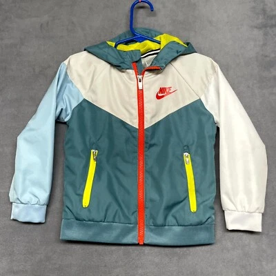 Nike Windbreaker Jacket Boys 3T Multicolor Colorblock Mesh Lined Long Sleeve - Image 1 of 4