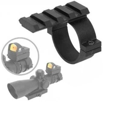 ADE ADVANCED OPTICS 1-Inch Scope Adapter Ring/Mount with Picatinny Top Rail for Backup Laser sight