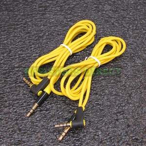 2x Yellow High Quality Gold Plated 3.5mm Auxillary Cable Right Angle Audio S42 - Picture 1 of 1