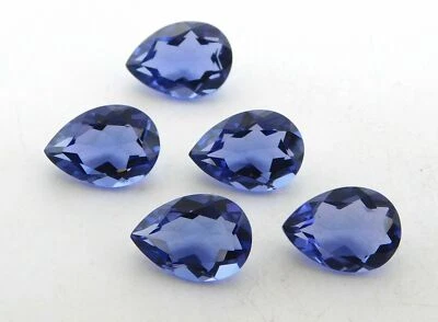 10X14 MM Lab Created Tanzanite Pear Cut Lot Loose Gemstone For Jewelry P-535 - Image 1 of 3