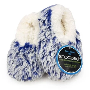 Snoozies Cozy Little Foot Coverings, Blue Fur Shoes, Toddler Size 9-10 - Picture 1 of 6
