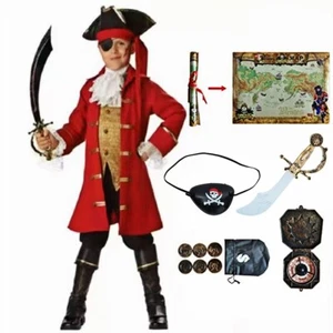 Kids Pirate Costume Boy Dress Up Outfit for Halloween Birthday Fancy Dress Party - Picture 1 of 3
