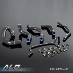 Silicone Hose+Clamps Kit Fit For 2005-2010 Ford Mustang GT/Shelby V8 MT Black - Picture 1 of 12