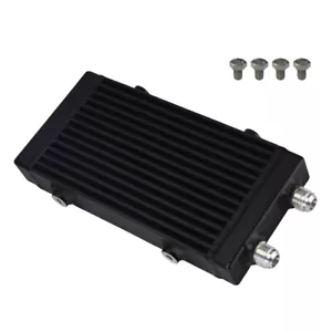 Universal Dual Pass Bar & Plate Oil Cooler Small Core:9.5"x5.5"x1.58" Black - Picture 1 of 9