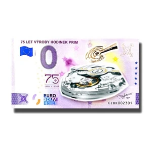 Billete de recuerdo de 0 euros 75 Let Vyroby Hodinek color primo República Checa CZBK 2 - Imagen 1 de 2